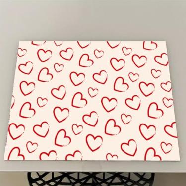 Imagem de Jogo Americano Natal Souplast Impermeável Lona Kit 4 6 8 10 ou 12 Unidades Mesa Posta (coração 3,10 Peças)