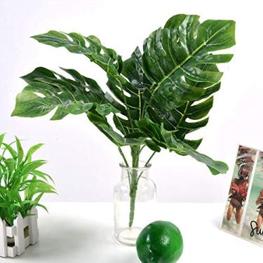 Imagem de GLOGLOW Planta Artificial Flor Artificial, Plástico, Folhagem Realista, 40cm Verde, Decoração de Casa e Escritório Nan Decoração Diária