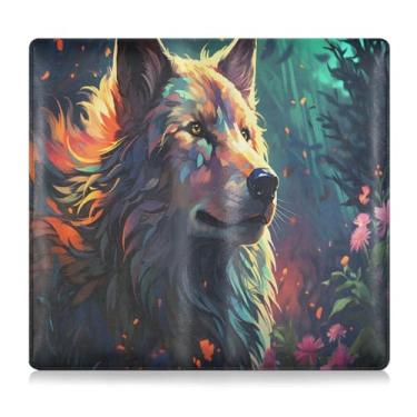 Imagem de CEBUGI Wolf in A Lush Car Porta-luvas com porta-luvas para organizador de documentos, 12,5 cm x 24 cm