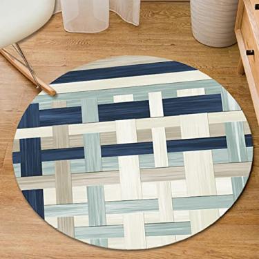 Imagem de Tapete circular redondo tapete de poliéster antiderrapante tapete de textura de mármore tapetes laváveis para quarto sala de estar cozinha, B, diâmetro 60 cm