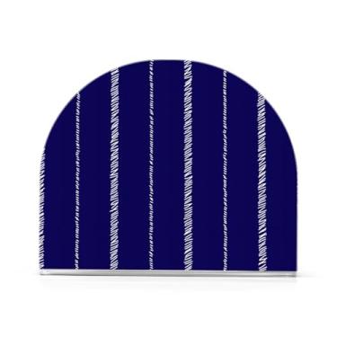 Imagem de Porta-guardanapos de banheiro azul-marinho com linhas listradas, porta-guardanapos em pé, 1 pacote, porta-guardanapos para festa