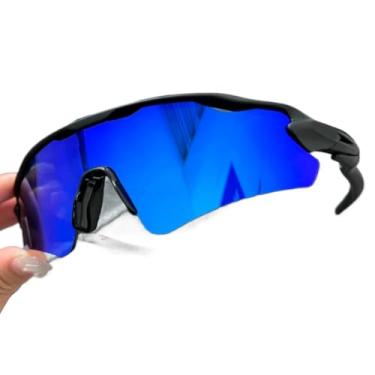 Imagem de Óculos de Sol masculino e feminina Corrida Ciclismo Beach Tennis Praia Volei polarizado Proteção UV400(preto com azul escuro)