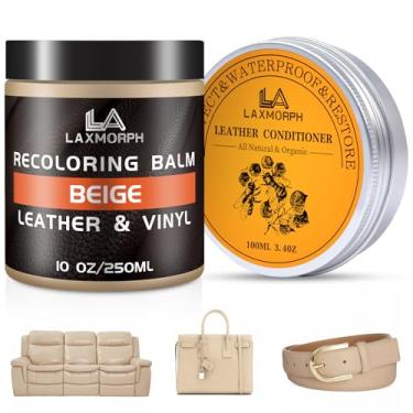Imagem de Laxmorph Bálsamo recolorante de couro, restaurador de cor de couro para sofás, tinta de couro, condicionador de couro desbotado, reparo de arranhões para assentos de carro, móveis, botas, bolsa