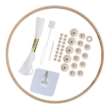 Imagem de Aramox Kit de Sinos de Diy, Artesanato de Contas de Madeira Feitos à Mão para Decoração de Casa para Decoração de Loja de Roupas de Quarto de Berço de Parede