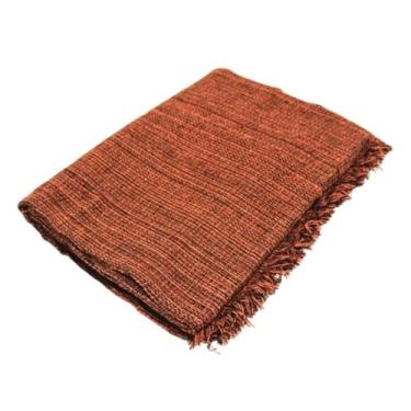 Imagem de Manta para Sofá Decorativa 2,10x1,20m em Algodão – Protetora para Sala 2 ou 3 Lugares(Terraota Meslado)