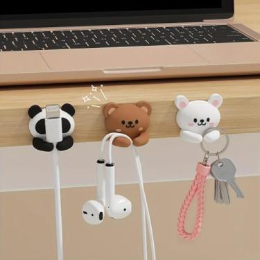 Imagem de Organizador de cabos de animais de 3 peças, clipes adesivos para gerenciamento de fios de mesa