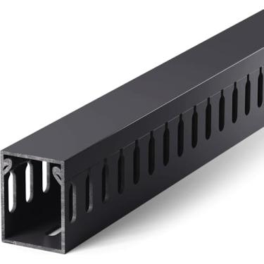 Imagem de ZhiYo Raceway de cabos H1.6xW1.5.1 cm, 4 m (4 x C 3.0.9 m) organizador de cabos de gerenciamento de cabos sob mesa, cabo de PVC seguro elétrico, canal de canal aberto para rede/PC/TVs, duto de fio