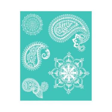 Imagem de Conjunto De Estêncil Para Serigrafia 20x25cm Algas Marinhas Âncora Far