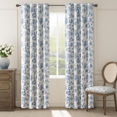 Imagem de Cortinas jinchan Blackout Floral 214x213cm Blue Bedroom x2