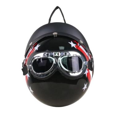 Imagem de Mochila Feminina Masculina Couro PU Personalidade Criativa Capacete Bolsa de Ombro Artesanal Moda Diagonal Grande Capacidade Bolsa Transversal, Alça Ajustável, A