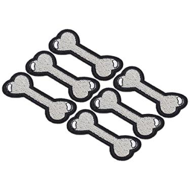 Imagem de Luqeeg Osso de Cachorro Padrão Algodão Diy Roupas Remendos de Ferro para Uso Doméstico 6 Peças Pacote Presentes para Mulheres, Crianças Artesanato