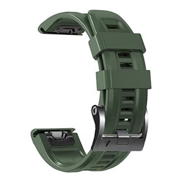 Imagem de ONECMN Pulseira de silicone com fivela de parafuso oficial de 22 26 mm para Garmin Fenix 7 7X 6 6X Pro 5 5X Plus 3 3HR Pulseiras de relógio de silicone de ajuste rápido (A, para Descent Mk2i Mk1)
