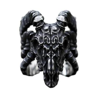 Imagem de Anel Vintage De Aço Inoxidável Com Cabeça De Caveira De Ovelha Retro P