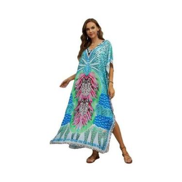 Imagem de Vestido Maxi Kaftan De Praia plus Size Para Mulheres, Cobertura De Mai