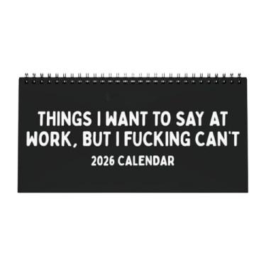 Imagem de Calendário de mesa "Things I Want To Say At Work" 2026 – Calendário engraçado de humor de escritório, calendários de escritório sarcásticos, decoração de mesa sarcástica, presentes de trabalho rudes