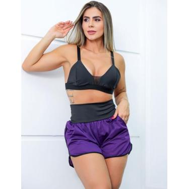 Imagem de Conjunto Esportivo Feminino Short Running com Bolsos em Dry Fit e Top 