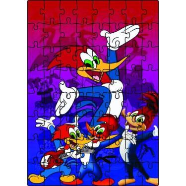 Imagem de Quebra-Cabeça Jogo Infantil Pica-Pau 64 Peças MDF 18x26 - Brother'S Mi