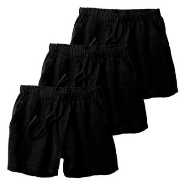 Imagem de Kit 3 Shorts Linho Premium Bermuda Masculina Moda Praia Luxo-Masculino