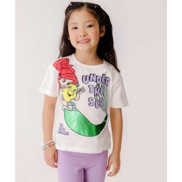 Imagem de Camiseta Infantil Estampa Ariel Disney Tam 4 a 10-29043, Off white, 4