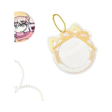 Imagem de Porta-Crachás De Cartão Bopp Com Renda Em Forma De Orelha De Gato, Bol