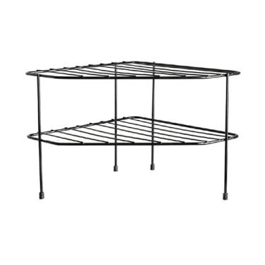 Imagem de Organizador de Pratos 3 Andares Suporte de Ármário Multiuso (Preto)