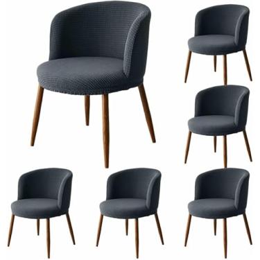 Imagem de Cadeira De Jantar Com Encosto Baixo, Capa Semi-Circular Curvada, Protetor De Cadeira Extensível Para Casa, Hotel, Escritório, Café