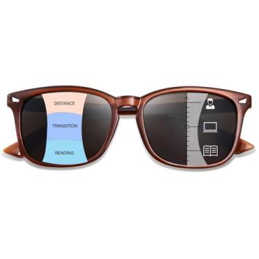 Imagem de Óculos de sol OPTOFENDY Progressive Square Readers Brown +3.0