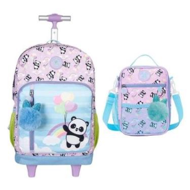 Imagem de Kit Mochila De Rodinha + Lancheira Panda 13770-Feminino