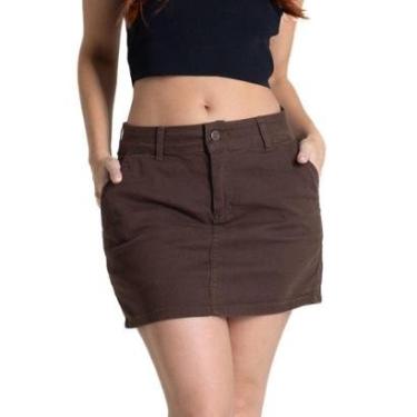 Imagem de Saia Sarja Sawary - 281993 - Marrom 40-Feminino
