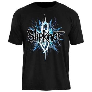 Imagem de Camiseta de Banda Stamp Slipknot em Algodão manga Curta Gola Redonda-Unissex