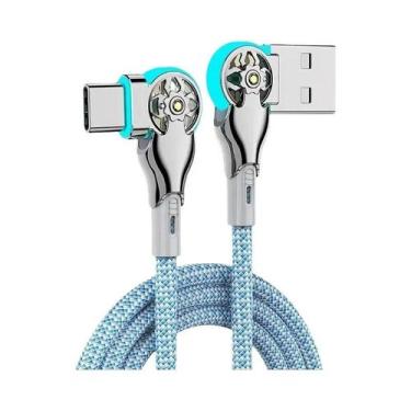 Imagem de Cabo USB a Para Tipo C Rápido E Rotativo 180 Graus, Cordão Trançado De