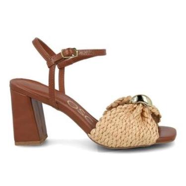 Imagem de Sandália Osc Salto Bloco Tira Trançada Feminina-Feminino