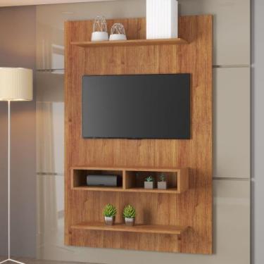 Imagem de Painel para TV Até 43 Polegadas 2 Nichos 2 Prateleiras Mel - Casa Giul