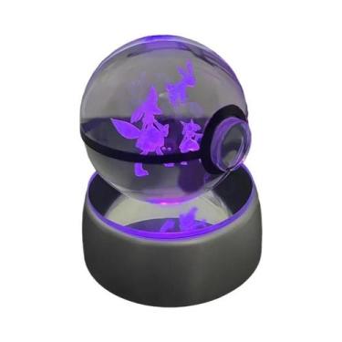 Imagem de Lâmpada LED 3D Cristal Pokémon POKE BALL Com Figuras De Brinquedo Sniv