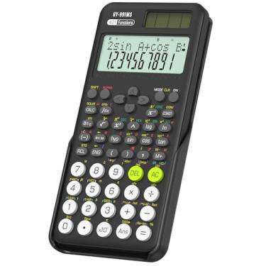 Imagem de Calculadora Científica ROATEE 991MS, 401 Funções, Energia solar, Bateria Recarregável, Dobrável, Portátil, Capa Deslizante, Visor em 2 Linhas, para Estudantes e Professores, Preto