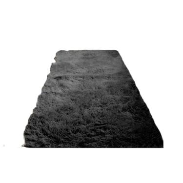 Imagem de Tapete Passadeira 2,00 X 0,60 Corredor Quarto Sala Felpudos para Residências Brasileiras, Fácil de Limpar e Durável, Combina com Diversos Estilos de Decoração(Preto)