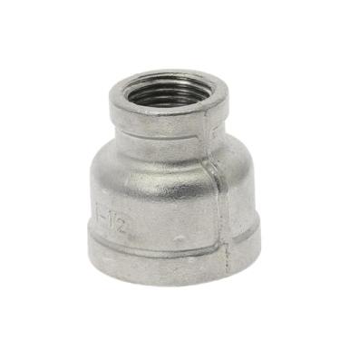 Imagem de 1/20.3 cm 1/10.2 cm 3/20.3 cm 1/5.1 cm 3/10.2 cm 2.5 cm 1-1/10.2 cm 1-1/5.1 cm fêmea para fêmea redutor de rosca 304 acoplador de encaixe de tubo de aço inoxidável (DN25 a DN8)