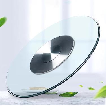 Imagem de Toca-discos de vidro, com rolamentos silenciosos, prato de servir rotativo adequado para festas de aniversário, jantares familiares e banquetes