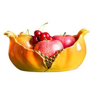 Imagem de Cesta de frutas criativa em forma de romã tigela de frutas cerâmica decorativa cesta de frutas acessórios de sala de estar para frutas, doces, sobremesas, bandejas de frutas para festa