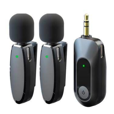 Imagem de Microfone Sem Fio Ap005-2 Conexão 3.5mm Lapela Preto Design Compacto Qualidade Sonora Superior Configuração Ideal para Entrevistas Streaming e Podcasts MPOWER