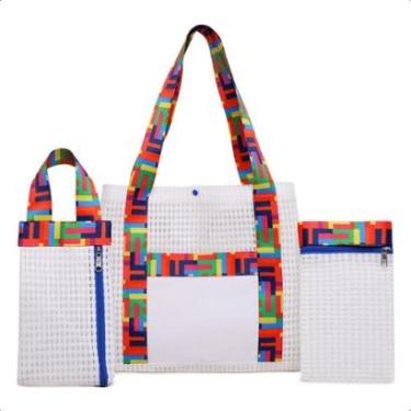 Imagem de Kit Bolsa de Praia Feminina Conjunto Bolsa com Necessaire-Feminino