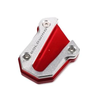 Imagem de Anti-derrapante Para goldwing 1800 gl gl1800 2018-2023 cnc kickstand pé suporte lateral extensão almofada placa de ampliar(Red)