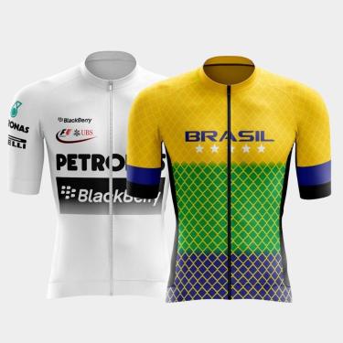 Imagem de Combo 2 Camisas Premium de Ciclismo Masculinas Manga Curta Respirável Proteção Uv-Masculino