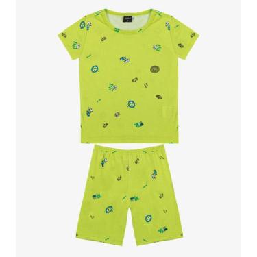 Imagem de Pijama Infantil Camiseta e Bermuda Select Verde, 6, Verde