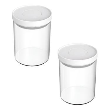 Imagem de Kit 2 Potes Hermético De Pressão 1 Litro Transparente - 3KAM