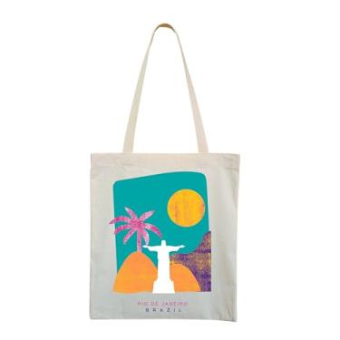 Imagem de Sacola Ecológica Estampada com Bolso Interno 35 cm x 40 cm Eco bag (Estampa Rio de Janeiro)