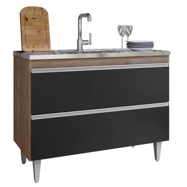 Imagem de Balcão de Pia para Cozinha 100 cm 2 Portas Esmerita