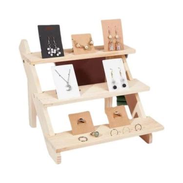 Imagem de Suportes De Exibição Para Brincos De Madeira Com Cartão Para Embalagem