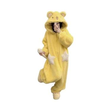 Imagem de Macacão Feminino De Inverno Em Fleece Coral Grosso, Pijama Card Captor