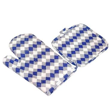 Imagem de Luva Culinária Térmica Forno Alta Temperatura Resistente Cor:Azul - Wi